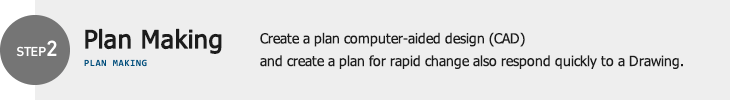 Plan creation Create a quick plan by computerized CAD Quickly support change drawings